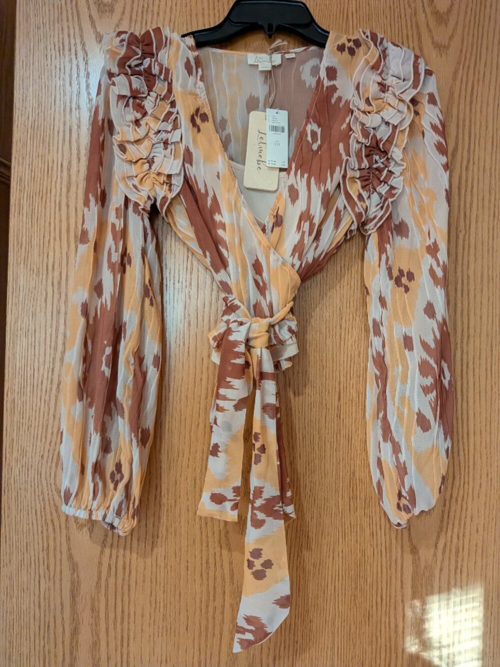 Let Me Be Ruffled-Shoulder Wrap Top - Picture 3 of 5